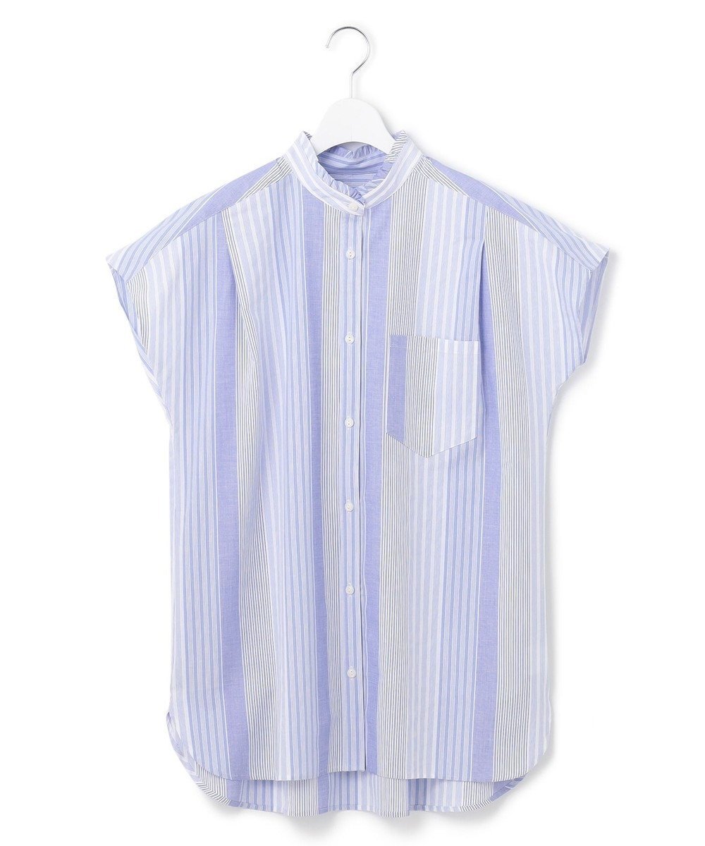 【ジェイプレスヨークストリート/J.PRESS YORK STREET】の【WOMEN】キャップスリーブ マルチストライプブラウス インテリア・キッズ・メンズ・レディースファッション・服の通販 founy(ファニー) 　ファッション　Fashion　レディースファッション　Ladies' Fashion Online　トップス・カットソー　Tops/Tshirt　シャツ/ブラウス　Shirts/Blouses　春　Spring　キャップ　Cap　コンパクト　Compact　ストライプ　Stripe　スリーブ　Sleeve　タイプライター　Typewriter　ノースリーブ　No Sleeve　S/S・春夏　Ss・Spring/Summer　夏　Summer　サックスブルー系1|ID: prp329100004585557 ipo3291000000032660063