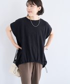 【グリーンパークス/Green Parks】の表面カット裾ドロストプルオーバー Black|ID: prp329100004585592 ipo3291000000032515001