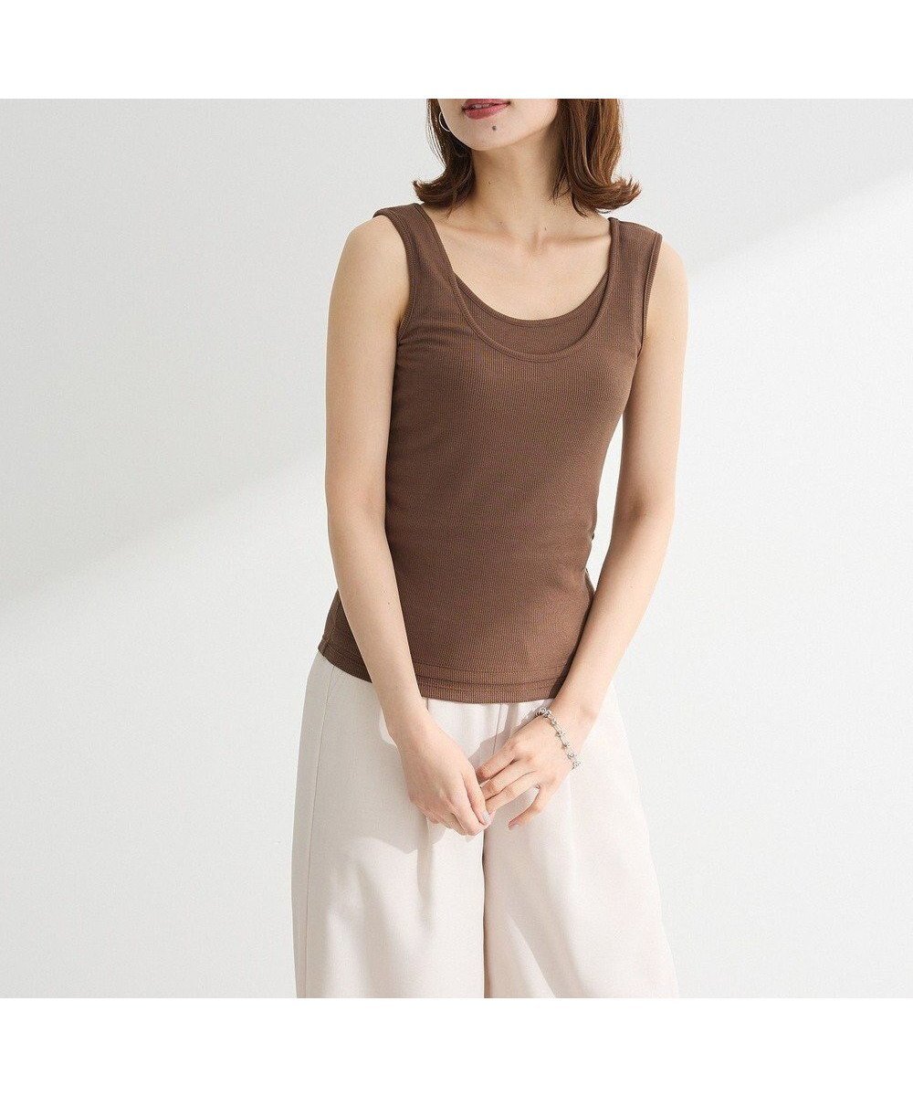 【グリーンパークス/Green Parks】の・Petit Fleur レイヤードタンク インテリア・キッズ・メンズ・レディースファッション・服の通販 founy(ファニー) 　ファッション　Fashion　レディースファッション　Ladies' Fashion Online　トップス・カットソー　Tops/Tshirt　インナー　Inner　タンク　Tank　フィット　Fit　ポケット　Pocket　夏　Summer　春　Spring　S/S・春夏　Ss・Spring/Summer　Brown|ID: prp329100004585593 ipo3291000000032515011