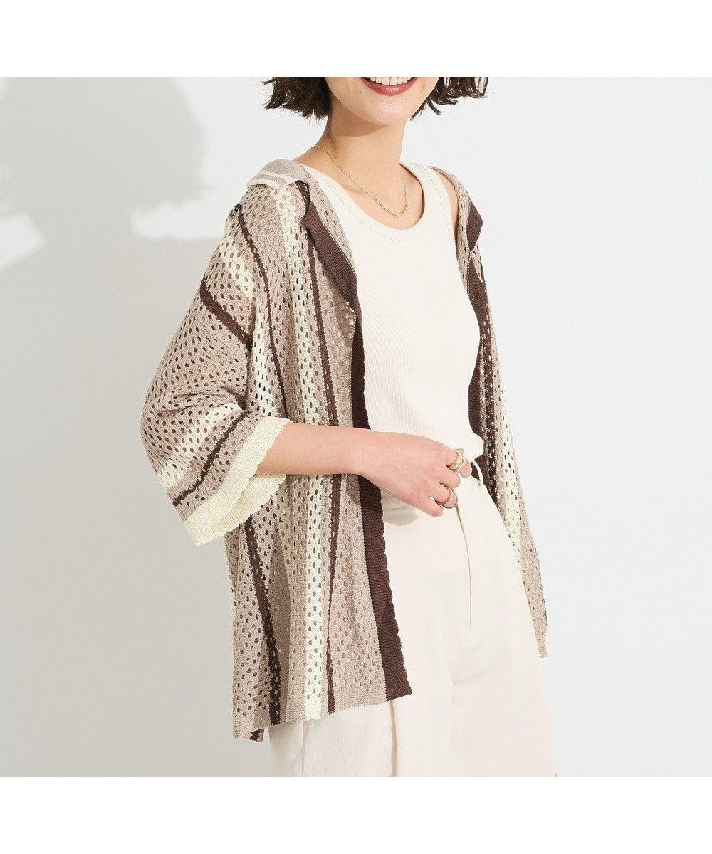【クラフトスタンダードブティック/CRAFT STANDARD BOUTIQUE】のクロシェバイカラーニットプルオーバー インテリア・キッズ・メンズ・レディースファッション・服の通販 founy(ファニー) 　ファッション　Fashion　レディースファッション　Ladies' Fashion Online　トップス・カットソー　Tops/Tshirt　ニット　Knit Tops　プルオーバー　Pullover　春　Spring　クラシカル　Classical　クロシェ　Crochet　セーター　Sweater　ポケット　Pocket　S/S・春夏　Ss・Spring/Summer　夏　Summer　2025年　2025　2025春夏・S/S　Ss,Spring/Summer,2025　Brown|ID: prp329100004585601 ipo3291000000032515039