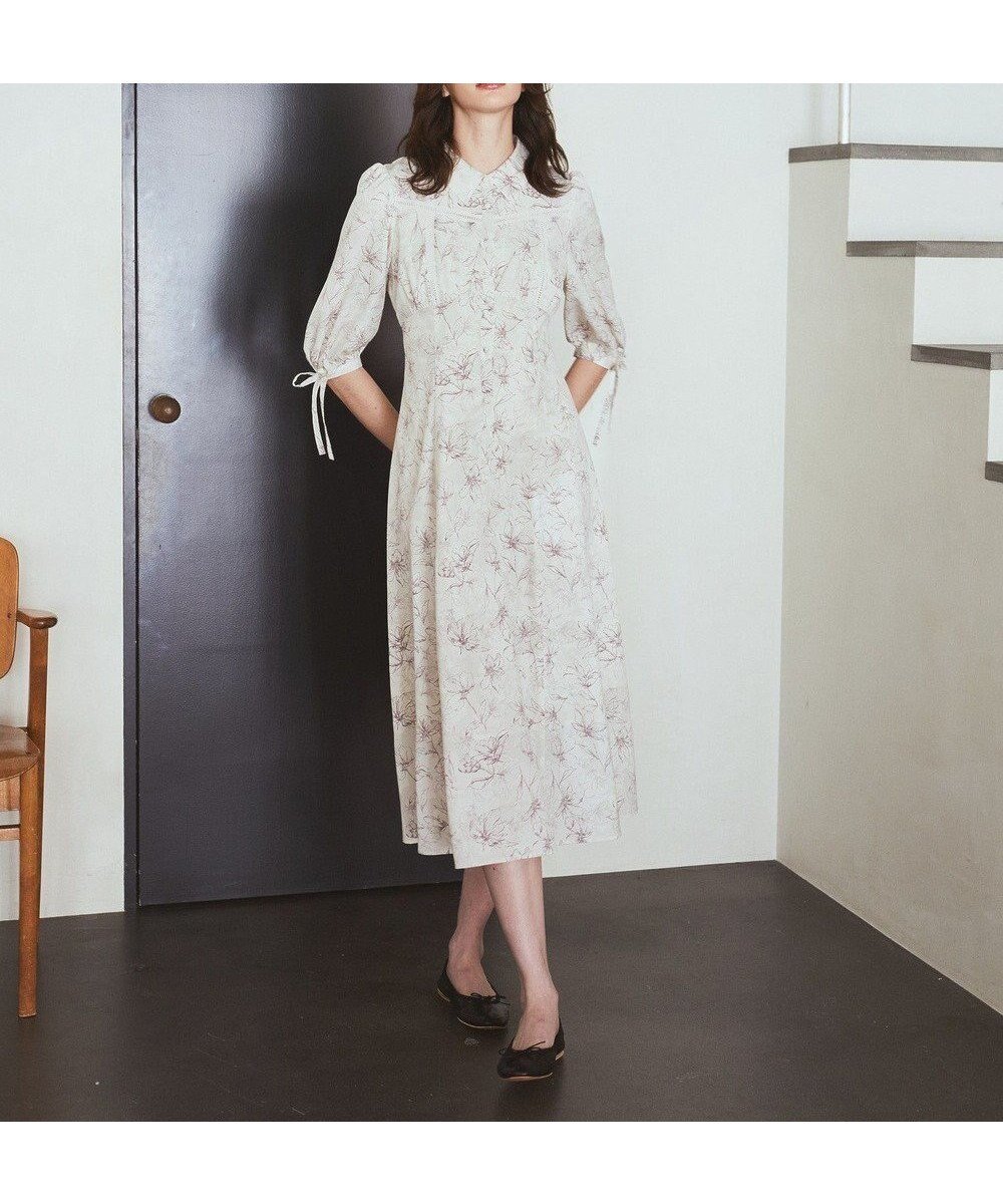 【メゾンドフルール/Maison de FLEUR】のはしごレースシャツワンピース インテリア・キッズ・メンズ・レディースファッション・服の通販 founy(ファニー) 　ファッション　Fashion　レディースファッション　Ladies' Fashion Online　ワンピース　Dress　シャツワンピース　Shirt Dresses　おすすめ　Recommend　シェイプ　Shape　ポケット　Pocket　リボン　Ribbon　レース　Race　夏　Summer　春　Spring　S/S・春夏　Ss・Spring/Summer　Flower|ID: prp329100004585611 ipo3291000000032515080