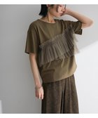 【グリーンパークス/Green Parks】の・ELENCARE DUE チュールフリルレイヤーTEE Khaki|ID: prp329100004585613 ipo3291000000032515088