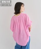 【グリーンパークス/Green Parks】の綿麻混フレンチスリーブスキッパーシャツ Pink|ID: prp329100004585615 ipo3291000000032515094