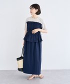 【グリーンパークス/Green Parks】のラメリブペプラムドッキングワンピース Navy|ID: prp329100004585620 ipo3291000000032515120