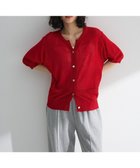 【グリーンパークス/Green Parks】のスキッパー半袖ニットカーディガン Red|ID: prp329100004585622 ipo3291000000032515129