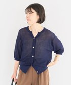 【グリーンパークス/Green Parks】のスキッパー半袖ニットカーディガン Navy|ID: prp329100004585622 ipo3291000000032515130