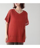 【グリーンパークス/Green Parks】の透かし編みニットチュニック Red|ID: prp329100004585623 ipo3291000000032515134