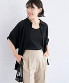 【グリーンパークス/Green Parks】のシアーシャーリングフレンチスリーブシャツ Black|ID: prp329100004585625 ipo3291000000032515142