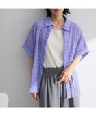 【グリーンパークス/Green Parks】のシアーシャーリングフレンチスリーブシャツ Purple|ID: prp329100004585625 ipo3291000000032515145