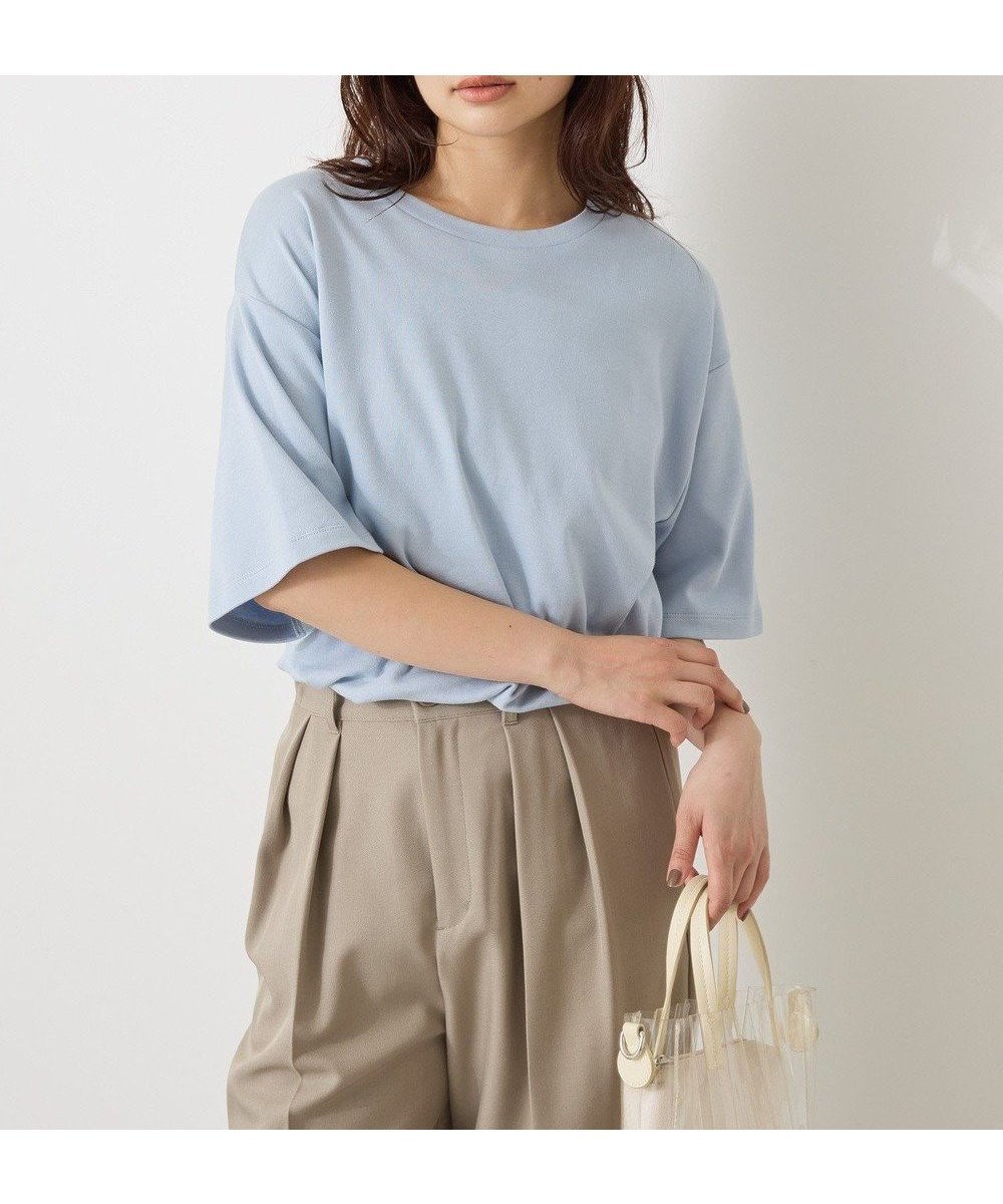 【アメリカンホリック/AMERICAN HOLIC】の【接触冷感】スムースルーズクルーネックTシャツ インテリア・キッズ・メンズ・レディースファッション・服の通販 founy(ファニー) ファッション Fashion レディースファッション Fashion for Women トップス・カットソー Cut & Sew Tops シャツ・ブラウス・オフィスカジュアル Elegant Blouses & Button-Ups ロングTシャツ・Tシャツ Longline T-Shirts & Tees カットソー・ベーシックTシャツ Cut-and-Sewn Tops / Stretch Tees & Basics アメリカン American Style 春 Spring カットソー Cut and Sewn Top シンプル Simple, Minimal スタイリッシュ Stylish, Fashionable ボックス Boxy, Box Shape ポケット Pocket, Pocket Detail ワイド Wide, Wide Fit S/S・春夏 SS, Spring/Summer, Warm Season おすすめ Recommended / Our Picks 夏 Summer Blue|ID: prp329100004585633 ipo3291000000033574599