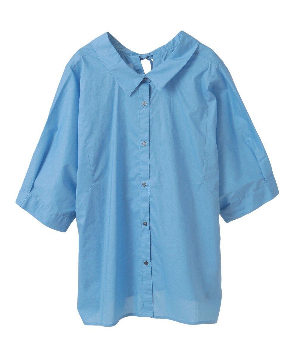 【イェッカ ヴェッカ/YECCA VECCA】の2wayリボンドルマンシャツ インテリア・キッズ・メンズ・レディースファッション・服の通販 founy(ファニー) 　ファッション　Fashion　レディースファッション　Fashion for Women　トップス・カットソー　Cut & Sew Tops　シャツ・ブラウス・オフィスカジュアル　Elegant Blouses & Button-Ups　おすすめ　Recommended / Our Picks　スリット　Slit, Slit Detail　ペーパー　Paper, Kraft Paper　ポケット　Pocket, Pocket Detail　リボン　Ribbon, Bow　夏　Summer　春　Spring　S/S・春夏　SS, Spring/Summer, Warm Season　Blue|ID: prp329100004585639 ipo3291000000032515207