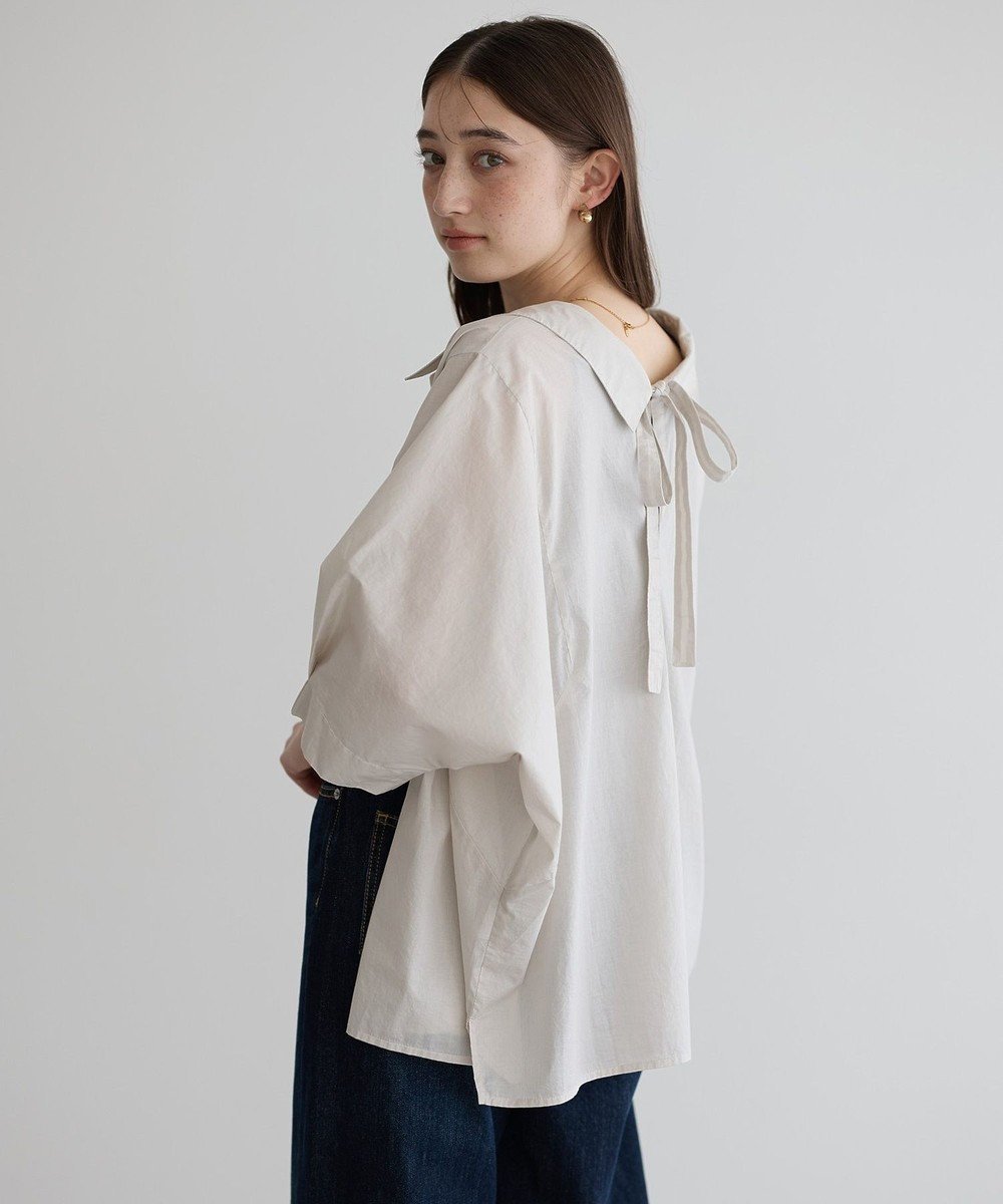 【イェッカ ヴェッカ/YECCA VECCA】の2wayリボンドルマンシャツ インテリア・キッズ・メンズ・レディースファッション・服の通販 founy(ファニー) 　ファッション　Fashion　レディースファッション　Fashion for Women　トップス・カットソー　Cut & Sew Tops　シャツ・ブラウス・オフィスカジュアル　Elegant Blouses & Button-Ups　おすすめ　Recommended / Our Picks　スリット　Slit, Slit Detail　ペーパー　Paper, Kraft Paper　ポケット　Pocket, Pocket Detail　リボン　Ribbon, Bow　夏　Summer　春　Spring　S/S・春夏　SS, Spring/Summer, Warm Season　Light Beige|ID: prp329100004585639 ipo3291000000033656512