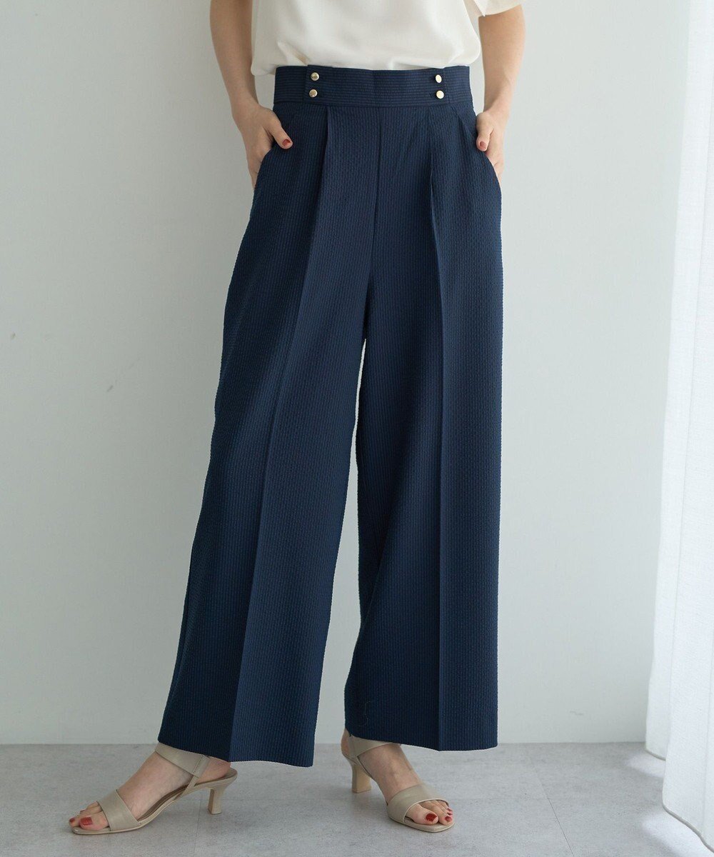 【イェッカ ヴェッカ/YECCA VECCA】のサッカーマリンパンツ 人気、トレンドファッション・服の通販 founy(ファニー) 　ファッション　Fashion　レディースファッション　Fashion for Women　パンツ　Pants & Trousers　おすすめ　Recommended / Our Picks　サッカー　Seersucker, Summer Fabric　ストライプ　Stripe, Striped Pattern　ポケット　Pocket, Pocket Detail　メタル　Metal, Metal Parts　ワイド　Wide, Wide Fit　夏　Summer　春　Spring　S/S・春夏　SS, Spring/Summer, Warm Season　 other-1|ID: prp329100004585643 ipo3291000000032515221