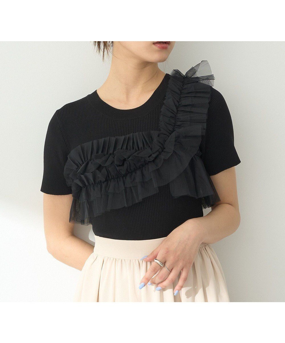 【アースミュージックアンドエコロジー/earth music&ecology】のアシメチュールフリルニットプルオーバー 人気、トレンドファッション・服の通販 founy(ファニー) 　ファッション　Fashion　レディースファッション　Ladies' Fashion Online　トップス・カットソー　Tops/Tshirt　ニット　Knit Tops　プルオーバー　Pullover　おすすめ　Recommend　コンパクト　Compact　セーター　Sweater　フィット　Fit　ポケット　Pocket　リブニット　Rib Knit　夏　Summer　春　Spring　S/S・春夏　Ss・Spring/Summer　 other-1|ID: prp329100004585649 ipo3291000000032515248