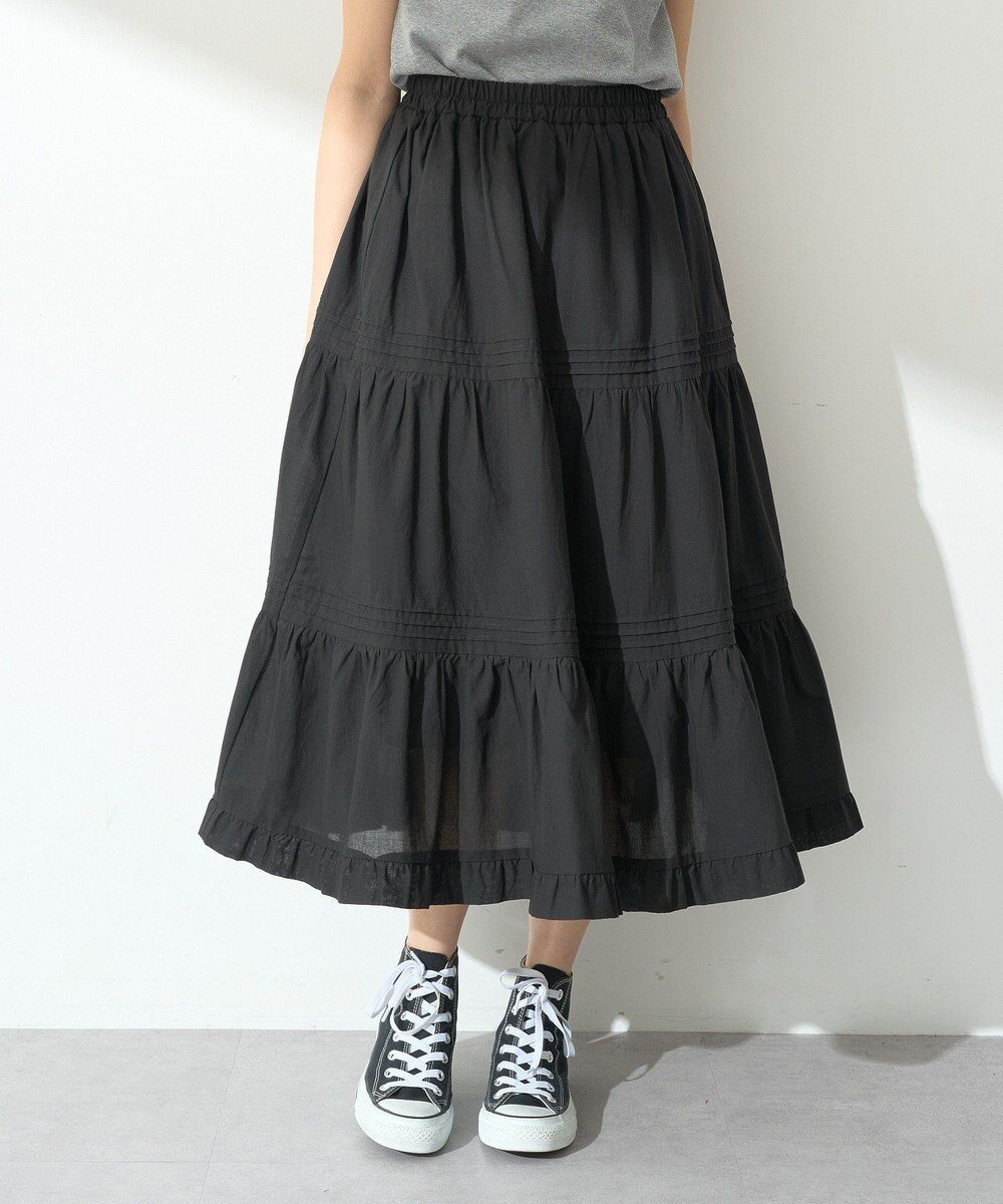 【アースミュージックアンドエコロジー/earth music&ecology】のピンタックティアードミディスカート 人気、トレンドファッション・服の通販 founy(ファニー) 　ファッション　Fashion　レディースファッション　Fashion for Women　スカート　Skirts　ギャザー　Gathered, Ruffled　ティアード　Tiered, Tiered Style　フェミニン　Feminine, Girly　ポケット　Pocket, Pocket Detail　夏　Summer　春　Spring　S/S・春夏　SS, Spring/Summer, Warm Season　 other-1|ID: prp329100004585653 ipo3291000000033656538