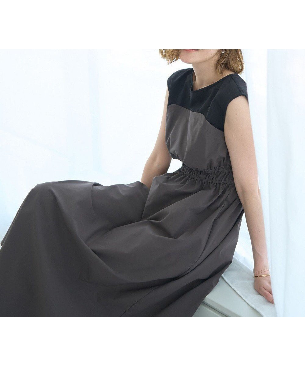 【イェッカ ヴェッカ/YECCA VECCA】のベアドッキングワンピース インテリア・キッズ・メンズ・レディースファッション・服の通販 founy(ファニー) ファッション Fashion レディースファッション Fashion for Women ワンピース Dresses ギャザー Gathered, Ruffled スリーブ Sleeve, Long Sleeve / Short Sleeve ドッキング Docking, Mixed Material フレンチ French, French Style ポケット Pocket, Pocket Detail ラウンド Round, Round Neck ロング Long, Long-Length 夏 Summer 春 Spring S/S・春夏 SS, Spring/Summer, Warm Season Charcoal Gray|ID: prp329100004585655 ipo3291000000033656542