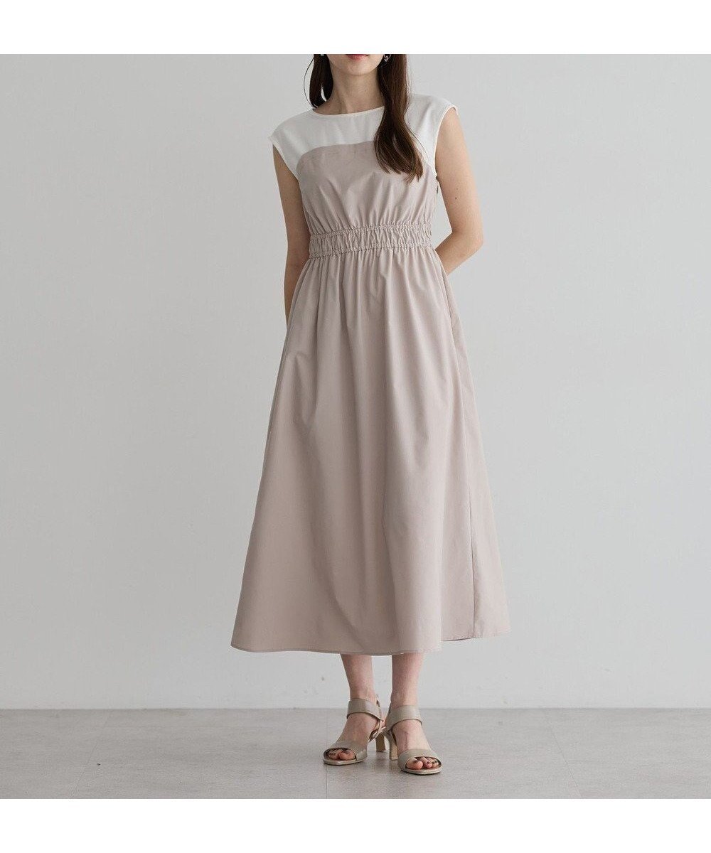 【イェッカ ヴェッカ/YECCA VECCA】のベアドッキングワンピース インテリア・キッズ・メンズ・レディースファッション・服の通販 founy(ファニー) ファッション Fashion レディースファッション Fashion for Women ワンピース Dresses ギャザー Gathered, Ruffled スリーブ Sleeve, Long Sleeve / Short Sleeve ドッキング Docking, Mixed Material フレンチ French, French Style ポケット Pocket, Pocket Detail ラウンド Round, Round Neck ロング Long, Long-Length 夏 Summer 春 Spring S/S・春夏 SS, Spring/Summer, Warm Season Light Beige|ID: prp329100004585655 ipo3291000000033656544