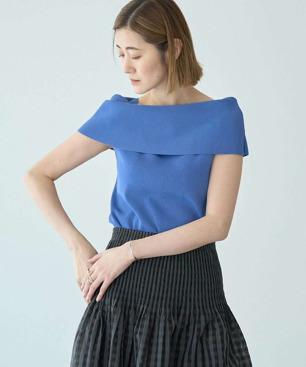 【イェッカ ヴェッカ/YECCA VECCA】のオフショルニット インテリア・キッズ・メンズ・レディースファッション・服の通販 founy(ファニー) 　ファッション　Fashion　レディースファッション　Ladies' Fashion Online　トップス・カットソー　Tops/Tshirt　ニット　Knit Tops　おすすめ　Recommend　セーター　Sweater　フィット　Fit　ポケット　Pocket　エレガント 上品　Elegant　夏　Summer　春　Spring　S/S・春夏　Ss・Spring/Summer　Blue|ID: prp329100004585657 ipo3291000000032673158