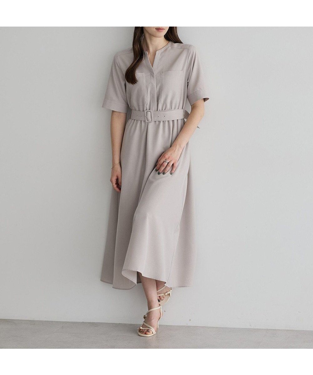 【イェッカ ヴェッカ/YECCA VECCA】のリネンライクポケットデザインワンピース インテリア・キッズ・メンズ・レディースファッション・服の通販 founy(ファニー) 　ファッション　Fashion　レディースファッション　Fashion for Women　ワンピース　Dresses　おすすめ　Recommended / Our Picks　スリット　Slit, Slit Detail　ダブル　Double, Double-Breasted　ポケット　Pocket, Pocket Detail　再入荷　Restock / Back in Stock　夏　Summer　春　Spring　S/S・春夏　SS, Spring/Summer, Warm Season　Gray Beige|ID: prp329100004585658 ipo3291000000033457372
