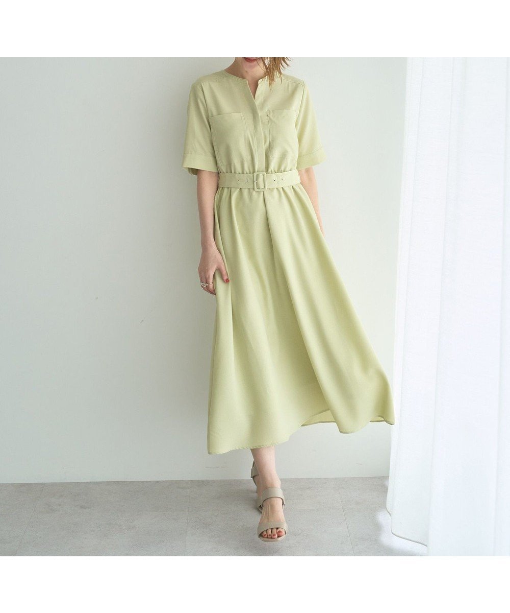 【イェッカ ヴェッカ/YECCA VECCA】のリネンライクポケットデザインワンピース インテリア・キッズ・メンズ・レディースファッション・服の通販 founy(ファニー) 　ファッション　Fashion　レディースファッション　Fashion for Women　ワンピース　Dresses　おすすめ　Recommended / Our Picks　スリット　Slit, Slit Detail　ダブル　Double, Double-Breasted　ポケット　Pocket, Pocket Detail　夏　Summer　春　Spring　S/S・春夏　SS, Spring/Summer, Warm Season　Lime Green|ID: prp329100004585658 ipo3291000000033656547