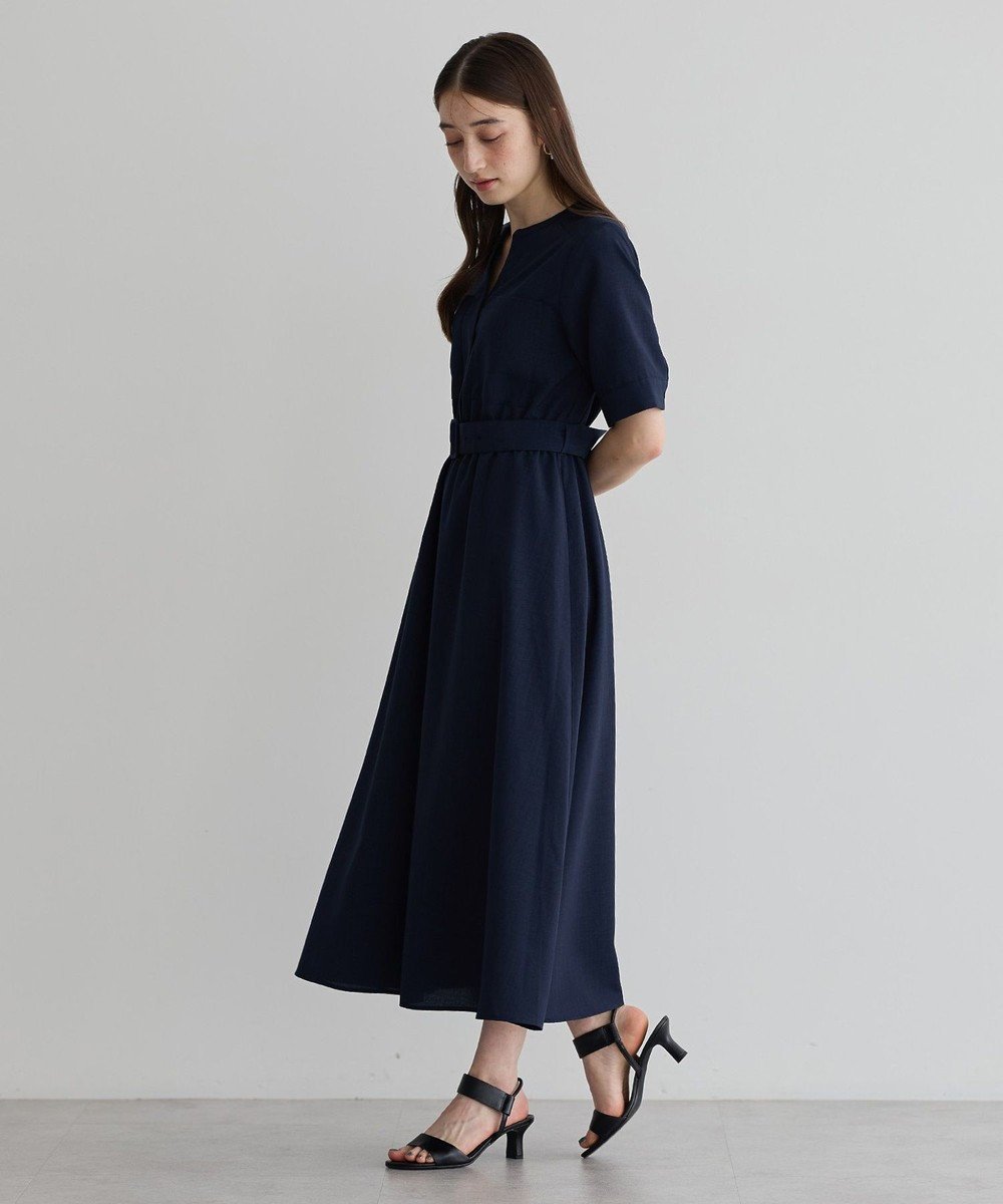 【イェッカ ヴェッカ/YECCA VECCA】のリネンライクポケットデザインワンピース インテリア・キッズ・メンズ・レディースファッション・服の通販 founy(ファニー) 　ファッション　Fashion　レディースファッション　Fashion for Women　ワンピース　Dresses　おすすめ　Recommended / Our Picks　スリット　Slit, Slit Detail　ダブル　Double, Double-Breasted　ポケット　Pocket, Pocket Detail　夏　Summer　春　Spring　S/S・春夏　SS, Spring/Summer, Warm Season　Navy|ID: prp329100004585658 ipo3291000000033656549