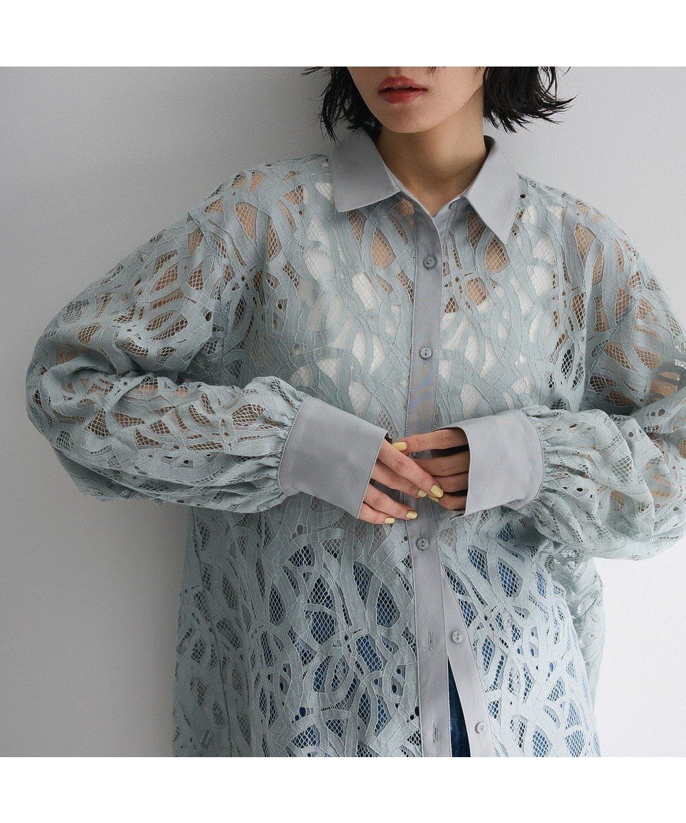 【グリーンパークス/Green Parks】の・ELENCARE DUE 総レースブラウス インテリア・キッズ・メンズ・レディースファッション・服の通販 founy(ファニー) 　ファッション　Fashion　レディースファッション　Ladies' Fashion Online　トップス・カットソー　Tops/Tshirt　シャツ/ブラウス　Shirts/Blouses　おすすめ　Recommend　インナー　Inner　ボックス　Box　ポケット　Pocket　レース　Race　ロング　Long　エレガント 上品　Elegant　夏　Summer　春　Spring　S/S・春夏　Ss・Spring/Summer　Sax|ID: prp329100004585663 ipo3291000000032515304
