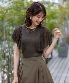 【エニィ スィス/any SiS】の【洗える】レーシーフレアスリーブ ニット 人気、トレンドファッション・服の通販 founy(ファニー) ファッション Fashion レディースファッション Fashion for Women トップス・カットソー Cut & Sew Tops ニット Knit Tops & Sweaters おすすめ Recommended / Our Picks シアー Sheer, See-Through セーター Sweater, Knitwear フェミニン Feminine, Girly フレア Flare, Flared 新作・新入荷 New Arrivals / New In 洗える Machine Washable A/W・秋冬 Autumn/Winter |ID:prp329100004585667