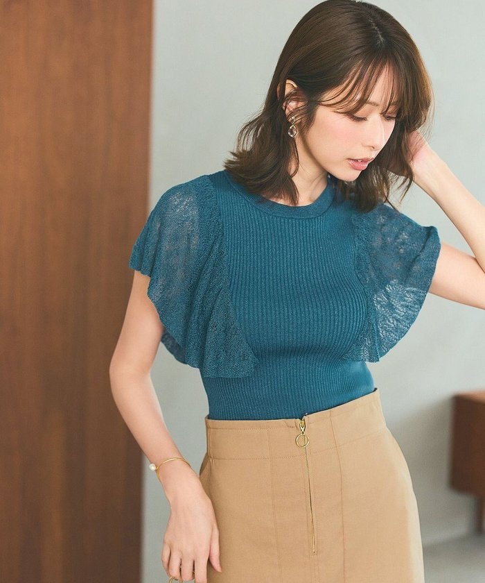 【エニィ スィス/any SiS】の【洗える】レーシーフレアスリーブ ニット インテリア・キッズ・メンズ・レディースファッション・服の通販 founy(ファニー) https://founy.com/ ファッション Fashion レディースファッション Fashion for Women トップス・カットソー Cut & Sew Tops ニット Knit Tops & Sweaters おすすめ Recommended / Our Picks シアー Sheer, See-Through セーター Sweater, Knitwear フェミニン Feminine, Girly フレア Flare, Flared 新作・新入荷 New Arrivals / New In 洗える Machine Washable A/W・秋冬 Autumn/Winter |ID: prp329100004585667 ipo3291000000033271544