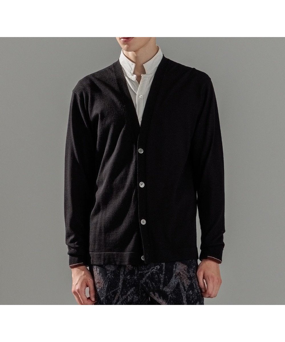 【ジョゼフ オム/JOSEPH HOMME / MEN】のウォッシャブルメリノ Vネックカーディガン インテリア・キッズ・メンズ・レディースファッション・服の通販 founy(ファニー) 　ファッション　Fashion　メンズファッション　Men's Style Online　トップス・カットソー　Tops/Tshirt/Men　ニット　Knit Tops　カーディガン　Cardigans　アンサンブル　Ensemble　カーディガン　Cardigan　セーター　Sweater　ベーシック　Basic　メランジ　Melange　無地　Plain Color　ロング　Long　A/W・秋冬　Aw・Autumn/Winter・Fw・Fall-Winter　おすすめ　Recommend　エレガント 上品　Elegant　ブラック系|ID: prp329100004586650 ipo3291000000032574700