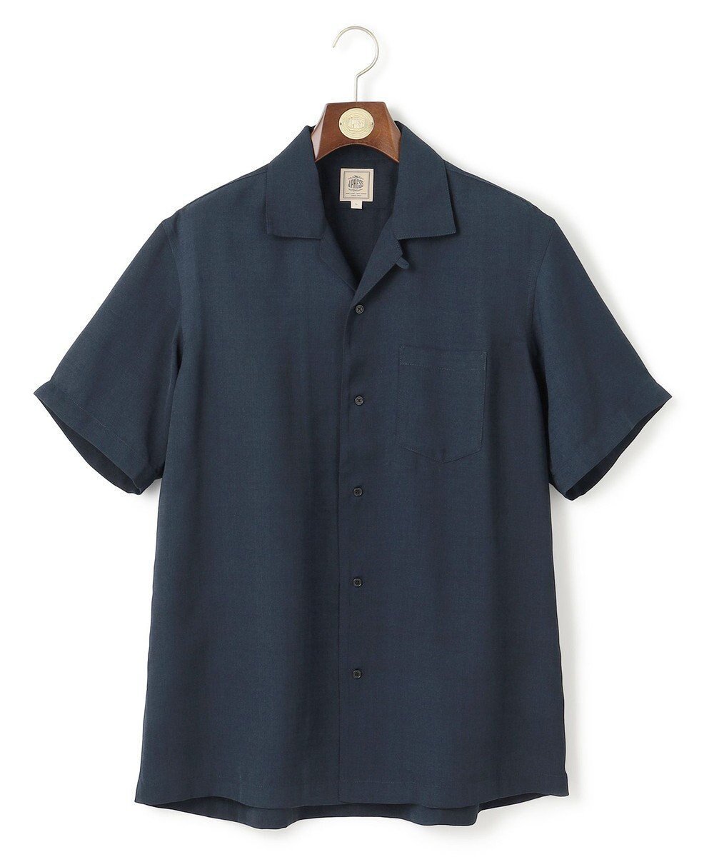 【ジェイ プレス/J.PRESS / MEN】の【WEB・一部店舗限定】リネンライク オープンカラーシャツ インテリア・キッズ・メンズ・レディースファッション・服の通販 founy(ファニー) 　ファッション　Fashion　メンズファッション　Fashion for Men　トップス・カットソー　Cut & Sew Tops　メンズシャツ　Shirts　おすすめ　Recommended / Our Picks　ドレス　Dress, One-Piece　再入荷　Restock / Back in Stock　半袖　Short Sleeve, Half Sleeve　夏　Summer　春　Spring　S/S・春夏　SS, Spring/Summer, Warm Season　羽織　Haori, Light Jacket　軽量　Lightweight, Ultra Light　ネイビー系|ID: prp329100004586652 ipo3291000000032523932