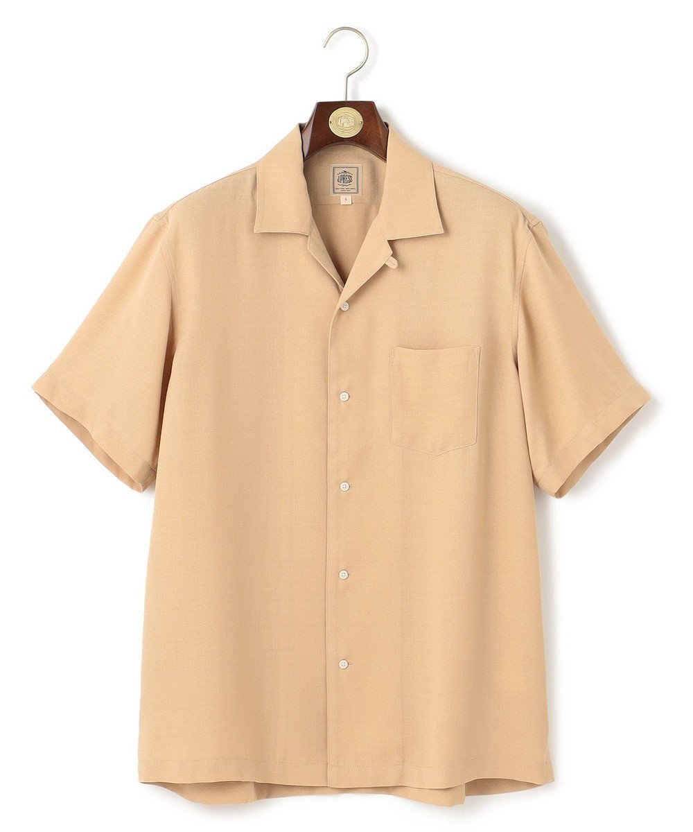 【ジェイ プレス/J.PRESS / MEN】の【WEB・一部店舗限定】リネンライク オープンカラーシャツ インテリア・キッズ・メンズ・レディースファッション・服の通販 founy(ファニー) 　ファッション　Fashion　メンズファッション　Fashion for Men　トップス・カットソー　Cut & Sew Tops　メンズシャツ　Shirts　おすすめ　Recommended / Our Picks　ドレス　Dress, One-Piece　半袖　Short Sleeve, Half Sleeve　夏　Summer　春　Spring　S/S・春夏　SS, Spring/Summer, Warm Season　羽織　Haori, Light Jacket　軽量　Lightweight, Ultra Light　ベージュ系|ID: prp329100004586652 ipo3291000000032757249