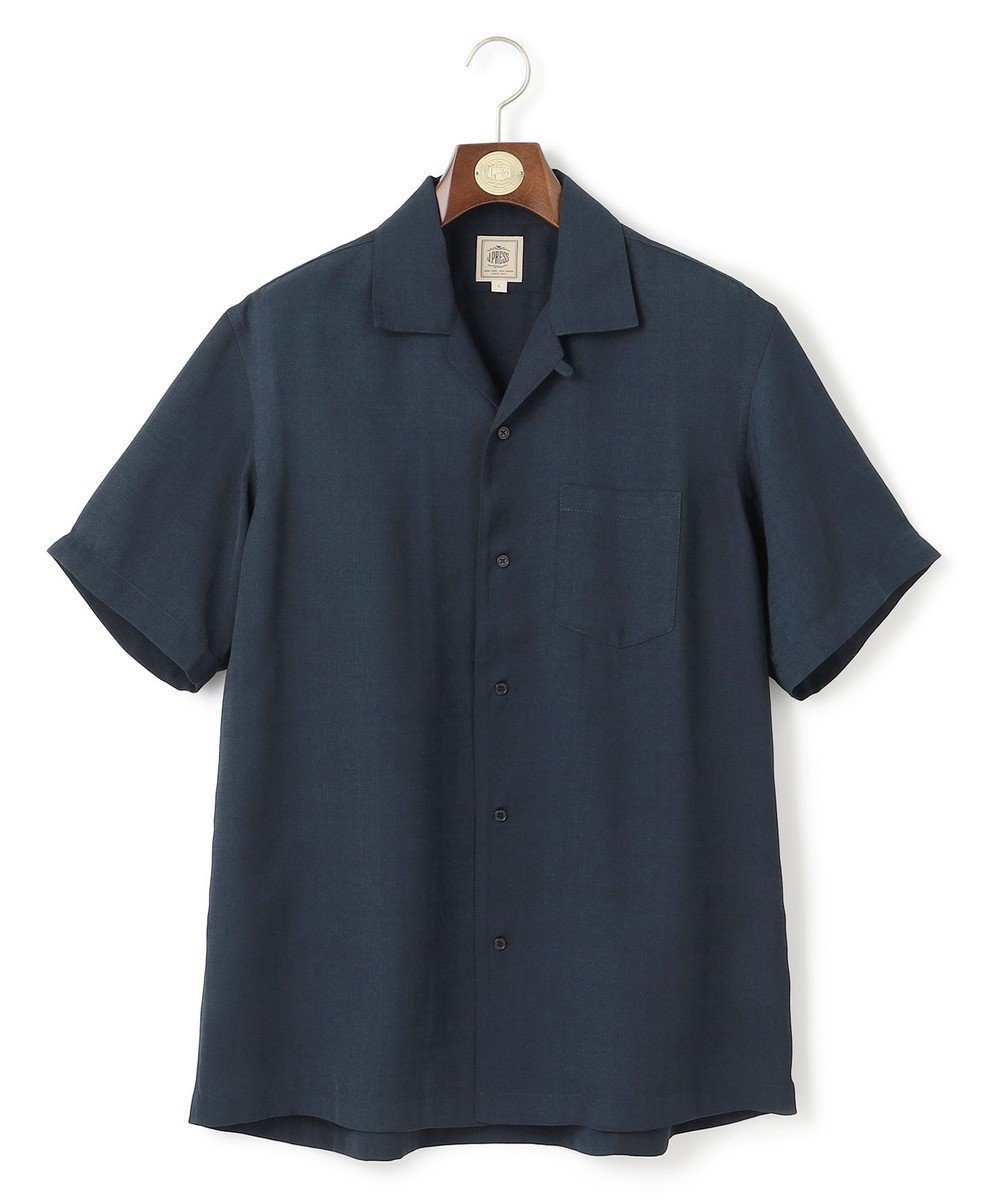【ジェイ プレス/J.PRESS / MEN】の【WEB・一部店舗限定】リネンライク オープンカラーシャツ インテリア・キッズ・メンズ・レディースファッション・服の通販 founy(ファニー) 　ファッション　Fashion　メンズファッション　Fashion for Men　トップス・カットソー　Cut & Sew Tops　メンズシャツ　Shirts　おすすめ　Recommended / Our Picks　ドレス　Dress, One-Piece　半袖　Short Sleeve, Half Sleeve　夏　Summer　春　Spring　S/S・春夏　SS, Spring/Summer, Warm Season　羽織　Haori, Light Jacket　軽量　Lightweight, Ultra Light　ネイビー系|ID: prp329100004586652 ipo3291000000032757253