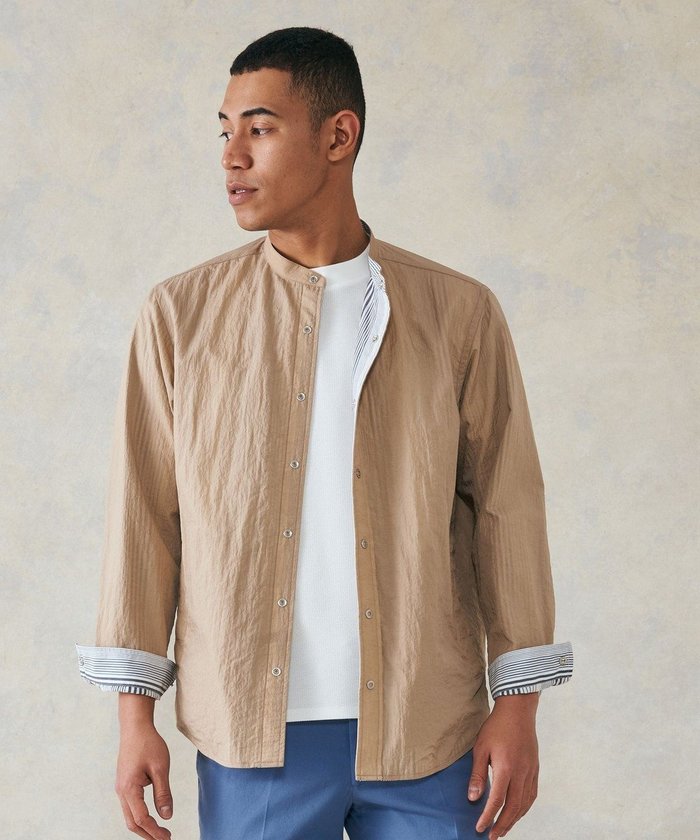 【ジェイ プレス/J.PRESS / MEN】のバンドカラーリバーシブル シャツブルゾン インテリア・キッズ・メンズ・レディースファッション・服の通販 founy(ファニー) https://founy.com/ ファッション Fashion メンズファッション Men's Style Online トップス・カットソー Tops/Tshirt/Men シャツ Shirts 春 Spring カットソー Cut And Sew 軽量 Lightweight タフタ Taffeta ドット Dot パーカー Hoodie ブルゾン Blouson 羽織 Haori ミックス Mix ラウンド Round リバーシブル Reversible ワッシャー Washer S/S・春夏 Ss・Spring/Summer 夏 Summer |ID: prp329100004586663 ipo3291000000032574542