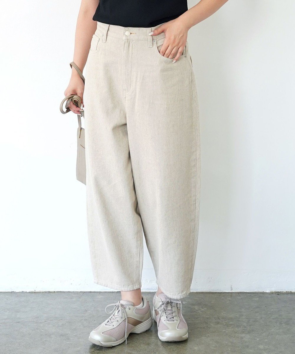 【サキュウ/caqu】の【洗える/リネン混】Color linen barrel pants フンワリテーパードシルエットカラーリネンパンツ インテリア・キッズ・メンズ・レディースファッション・服の通販 founy(ファニー) 　ファッション　Fashion　レディースファッション　Fashion for Women　パンツ　Pants & Trousers　インディゴ　Indigo Denim　洗える　Machine Washable　秋　Autumn　ジーンズ　Jeans, Denim Pants　デニム　Denim, Jeans Material　人気　Popular, Best Seller　ハイライズ　High Rise, High Waist　リネン　Linen, Linen Fabric　A/W・秋冬　Autumn/Winter　S/S・春夏　SS, Spring/Summer, Warm Season　夏　Summer　エレガント 上品　Elegant　ecru|ID: prp329100004586665 ipo3291000000032524043