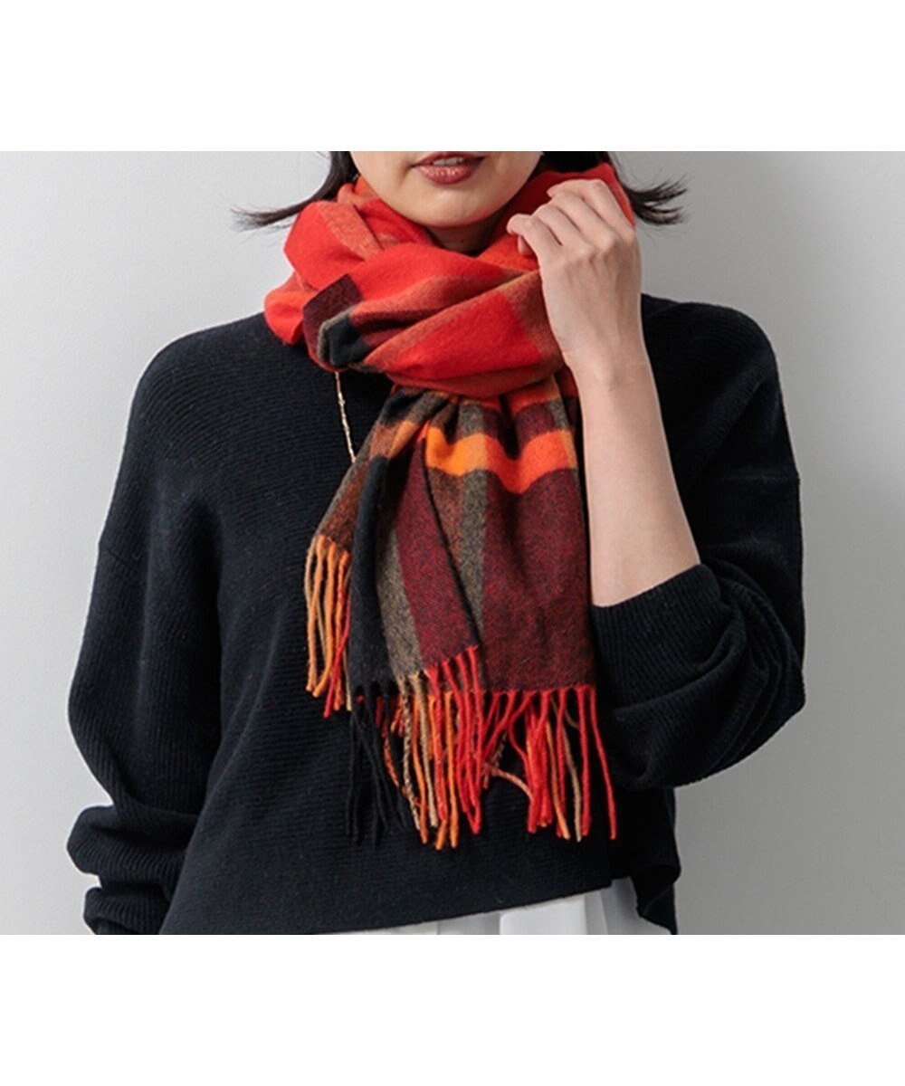 【23区/NIJYUSANKU】のカシミヤ チェック マフラー インテリア・キッズ・メンズ・レディースファッション・服の通販 founy(ファニー) 　ファッション　Fashion　レディースファッション　Ladies' Fashion Online　マフラー　Mufflers　2024年　2024　2024-2025秋冬・A/W　Aw/Autumn/Winter/Fw/Fall/2024-2025　冬　Winter　オレンジ　Orange　カシミヤ　Cashmere　ストール　Stall　スヌード　Snood　セーター　Sweater　チェック　Check　マフラー　Scarf　エレガント 上品　Elegant　A/W・秋冬　Aw・Autumn/Winter・Fw・Fall-Winter　防寒　Cold Protection　オレンジ系|ID: prp329100004586675 ipo3291000000032524237