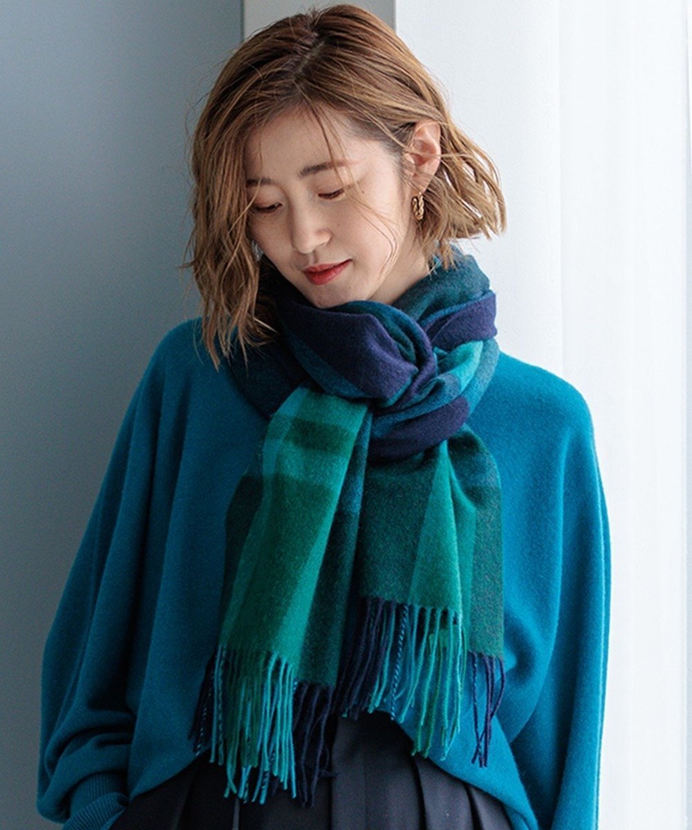 【23区/NIJYUSANKU】のカシミヤ チェック マフラー インテリア・キッズ・メンズ・レディースファッション・服の通販 founy(ファニー) 　ファッション　Fashion　レディースファッション　Ladies' Fashion Online　マフラー　Mufflers　2024年　2024　2024-2025秋冬・A/W　Aw/Autumn/Winter/Fw/Fall/2024-2025　冬　Winter　オレンジ　Orange　カシミヤ　Cashmere　ストール　Stall　スヌード　Snood　セーター　Sweater　チェック　Check　マフラー　Scarf　エレガント 上品　Elegant　A/W・秋冬　Aw・Autumn/Winter・Fw・Fall-Winter　防寒　Cold Protection　ブルー系|ID: prp329100004586675 ipo3291000000032524240