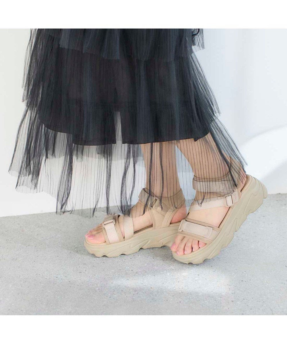 【モード エ ジャコモ/MODE ET JACOMO】のnoyau トリプルベルクロ厚底スポーツサンダル インテリア・キッズ・メンズ・レディースファッション・服の通販 founy(ファニー) 　ファッション　Fashion　レディースファッション　Fashion for Women　スポーツウェア　Functional & Stylish Sportswear　サンダル&ミュール　Sandals & Mules　アウトドア　Outdoor Clothing　厚底　Platform Shoes　春　Spring　クッション　Cushion, Throw Pillow　コレクション　Collection, Seasonal Line　軽量　Lightweight, Ultra Light　サンダル　Sandals, Summer Shoes　ショート　Short, Short Length　シンプル　Simple, Minimal　スポーツ　Sports, Activewear　セットアップ　Set-Up, Coordinated Outfit　トレンド　Trend, Trending Now　バランス　Balance, Style Balance　フィット　Fit, Slim Fit　フェミニン　Feminine, Girly　ミックス　Mix, Mixed Style　ワイド　Wide, Wide Fit　S/S・春夏　SS, Spring/Summer, Warm Season　再入荷　Restock / Back in Stock　おすすめ　Recommended / Our Picks　夏　Summer　旅行　Travel　ベージュ|ID: prp329100004586721 ipo3291000000034595088