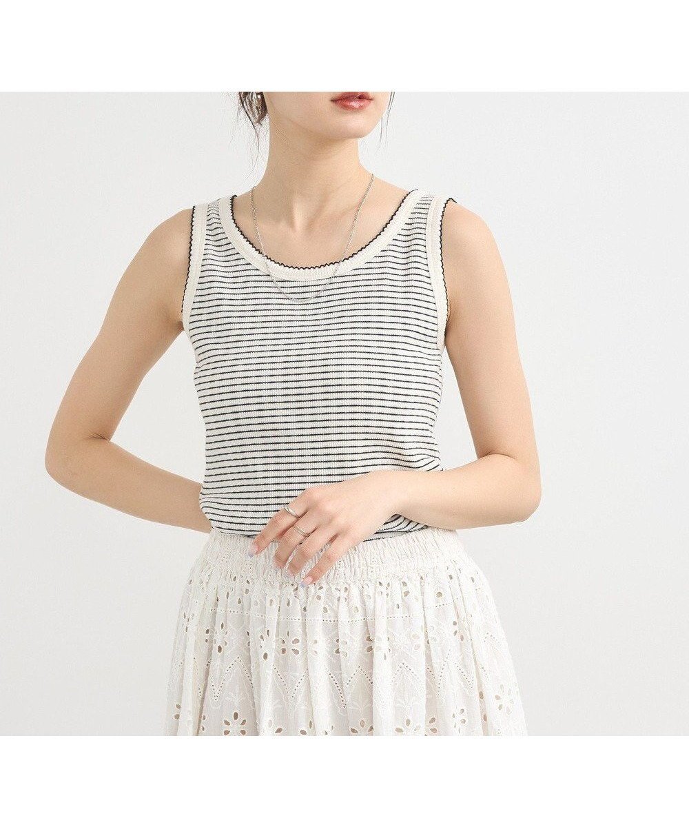 【アースミュージックアンドエコロジー/earth music&ecology】のピコトリミングタンクトップ 人気、トレンドファッション・服の通販 founy(ファニー) 　ファッション　Fashion　レディースファッション　Fashion for Women　トップス・カットソー　Cut & Sew Tops　おすすめ　Recommended / Our Picks　インナー　Innerwear　タンク　Tank Top, Sleeveless Top　トリミング　Trimming, Decorative Edge　トレンド　Trend, Trending Now　フェミニン　Feminine, Girly　ポケット　Pocket, Pocket Detail　レース　Lace, Lace Fabric　夏　Summer　春　Spring　S/S・春夏　SS, Spring/Summer, Warm Season　 other-1|ID: prp329100004586753 ipo3291000000032526623
