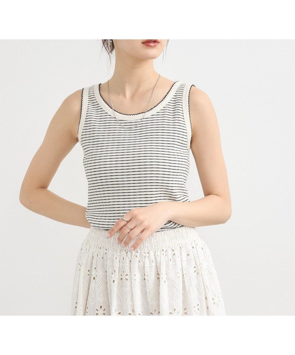 【アースミュージックアンドエコロジー/earth music&ecology】のピコトリミングタンクトップ 人気、トレンドファッション・服の通販 founy(ファニー) 　ファッション　Fashion　レディースファッション　Fashion for Women　トップス・カットソー　Cut & Sew Tops　おすすめ　Recommended / Our Picks　インナー　Innerwear　タンク　Tank Top, Sleeveless Top　トリミング　Trimming, Decorative Edge　トレンド　Trend, Trending Now　フェミニン　Feminine, Girly　ポケット　Pocket, Pocket Detail　レース　Lace, Lace Fabric　夏　Summer　春　Spring　S/S・春夏　SS, Spring/Summer, Warm Season　 other-1|ID: prp329100004586753 ipo3291000000033620877
