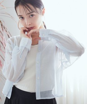 【アースミュージックアンドエコロジー/earth music&ecology】のメッシュストライプショートシャツ 人気、トレンドファッション・服の通販 founy(ファニー) ファッション Fashion レディースファッション Fashion for Women トップス・カットソー Cut & Sew Tops シャツ・ブラウス・オフィスカジュアル Elegant Blouses & Button-Ups おすすめ Recommended / Our Picks インナー Innerwear ショート Short, Short Length シンプル Simple, Minimal ストライプ Stripe, Striped Pattern ボックス Boxy, Box Shape ポケット Pocket, Pocket Detail メッシュ Mesh, Net Fabric 夏 Summer 春 Spring S/S・春夏 SS, Spring/Summer, Warm Season 無地 Plain, Solid Color |ID:prp329100004586754