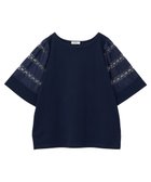 【アースミュージックアンドエコロジー/earth music&ecology】のフレア袖レースプルオーバー Navy|ID: prp329100004586756 ipo3291000000032526645