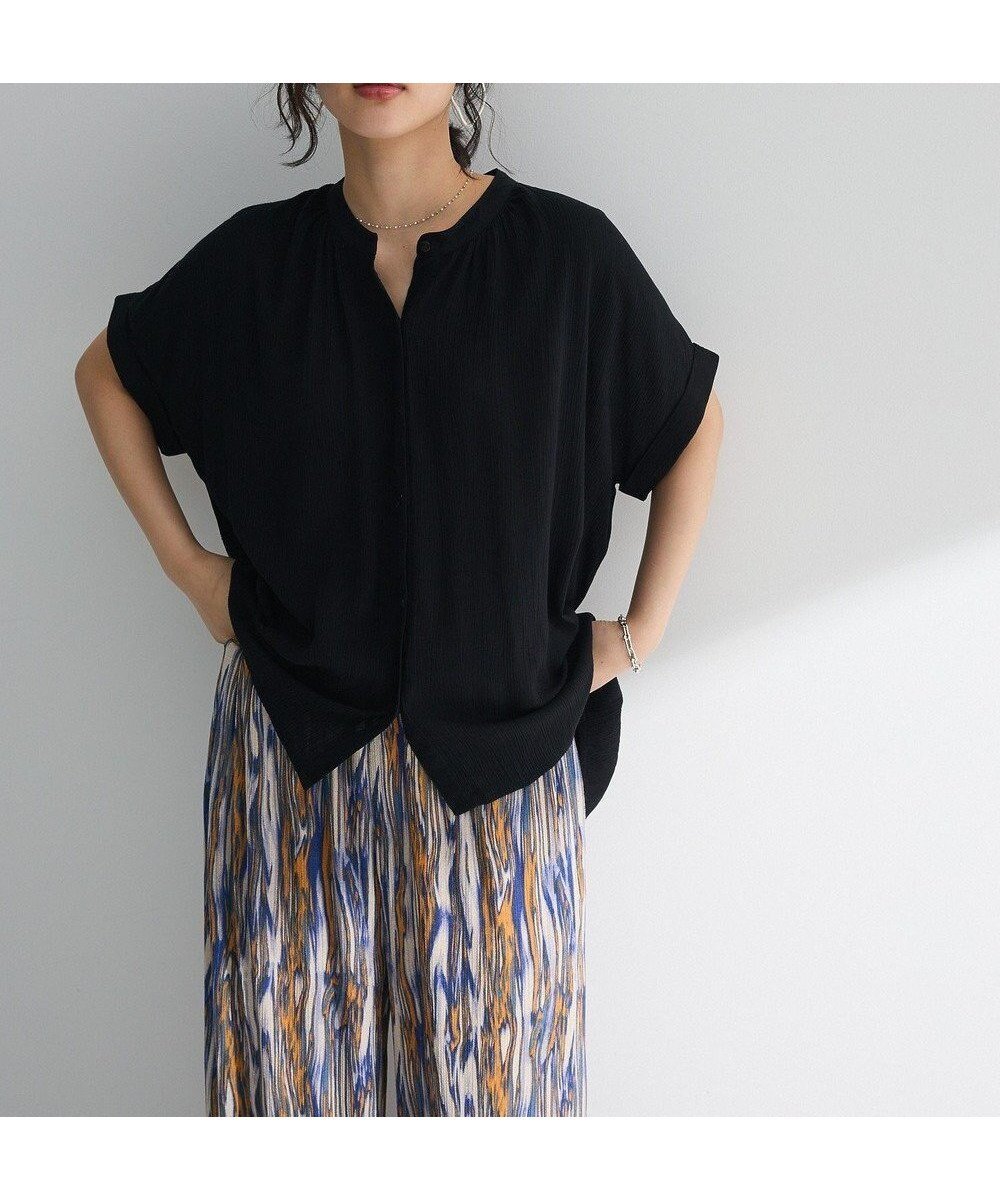 【グリーンパークス/Green Parks】のI レーヨンクレープブラウス インテリア・キッズ・メンズ・レディースファッション・服の通販 founy(ファニー) 　ファッション　Fashion　レディースファッション　Fashion for Women　トップス・カットソー　Cut & Sew Tops　シャツ・ブラウス・オフィスカジュアル　Elegant Blouses & Button-Ups　おすすめ　Recommended / Our Picks　ポケット　Pocket, Pocket Detail　再入荷　Restock / Back in Stock　夏　Summer　春　Spring　S/S・春夏　SS, Spring/Summer, Warm Season　Black|ID: prp329100004586787 ipo3291000000032526767