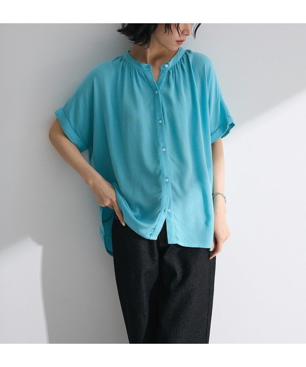 【グリーンパークス/Green Parks】のI レーヨンクレープブラウス インテリア・キッズ・メンズ・レディースファッション・服の通販 founy(ファニー) 　ファッション　Fashion　レディースファッション　Fashion for Women　トップス・カットソー　Cut & Sew Tops　シャツ・ブラウス・オフィスカジュアル　Elegant Blouses & Button-Ups　おすすめ　Recommended / Our Picks　ポケット　Pocket, Pocket Detail　再入荷　Restock / Back in Stock　夏　Summer　春　Spring　S/S・春夏　SS, Spring/Summer, Warm Season　Blue Green|ID: prp329100004586787 ipo3291000000032526772