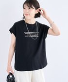 【グリーンパークス/Green Parks】の・swing by フレンチスリーブ刺繍TEE Black|ID: prp329100004586802 ipo3291000000032526862