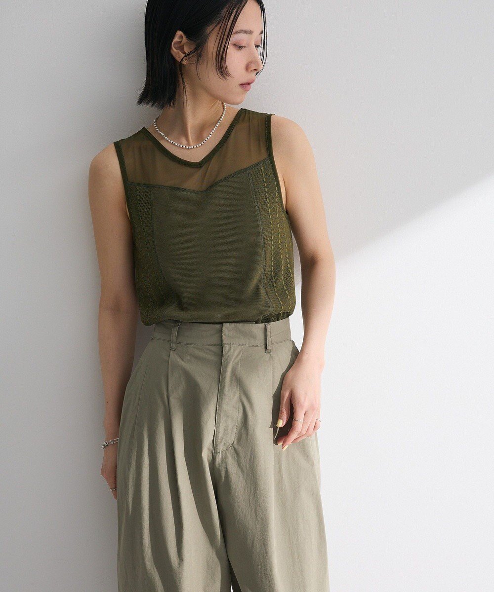 【グリーンパークス/Green Parks】の・SUGAR SPOON 2wayレースタンク(カップ インテリア・キッズ・メンズ・レディースファッション・服の通販 founy(ファニー) 　ファッション　Fashion　レディースファッション　Ladies' Fashion Online　トップス・カットソー　Tops/Tshirt　おすすめ　Recommend　シアー　Sheer　スクエア　Square　ストレッチ　Stretch　タンク　Tank　フェミニン　Feminine　ポケット　Pocket　レース　Race　夏　Summer　春　Spring　S/S・春夏　Ss・Spring/Summer　Khaki|ID: prp329100004586809 ipo3291000000032526933