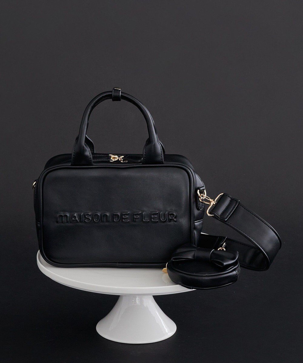 【メゾンドフルール/Maison de FLEUR】のポーチ付き2Wayボストンバッグ インテリア・キッズ・メンズ・レディースファッション・服の通販 founy(ファニー) ファッション Fashion レディースファッション Fashion for Women バッグ Bags ポーチ&ミニバッグ Pouches & Mini Bags おすすめ Recommended / Our Picks ショルダー Shoulder, Shoulder Strap トレンド Trend, Trending Now フォルム Silhouette, Form フロント Front, Front Design ボストンバッグ Boston Bag, Retro Bag ポーチ Pouch, Small Case Black|ID: prp329100004586827 ipo3291000000033656078