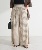 【グリーンパークス/Green Parks】の・ELENCARE DUE ストライプワイドパンツ Beige|ID: prp329100004586834 ipo3291000000032527098