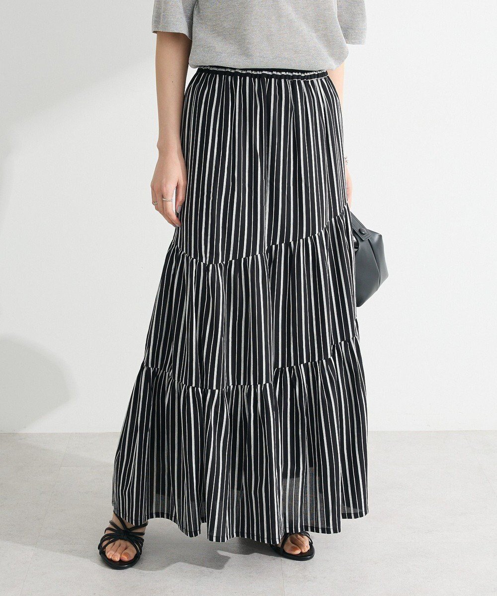 【グリーンパークス/Green Parks】の・ELENCARE DUE ストライプフレアスカート 人気、トレンドファッション・服の通販 founy(ファニー) 　ファッション　Fashion　レディースファッション　Fashion for Women　スカート　Skirts　Aライン・フレアスカート　A-Line & Flared Skirts　アシンメトリー　Asymmetrical Style　ストライプ　Stripe, Striped Pattern　フレア　Flare, Flared　ポケット　Pocket, Pocket Detail　夏　Summer　春　Spring　S/S・春夏　SS, Spring/Summer, Warm Season　 other-1|ID: prp329100004586835 ipo3291000000032527104