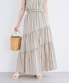 【グリーンパークス/Green Parks】の・ELENCARE DUE ストライプフレアスカート Beige|ID: prp329100004586835 ipo3291000000032527107