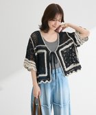 【グリーンパークス/Green Parks】の・ELENCARE DUE カギ針風レースカーデ Black|ID: prp329100004586837 ipo3291000000032698968